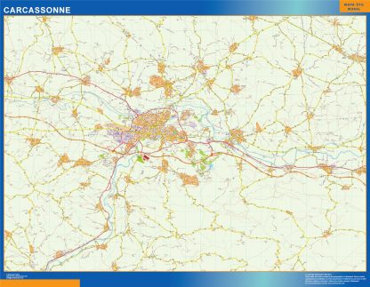 Mapa Carcassonne en Francia gigante. Mapas grandes para Chile y América