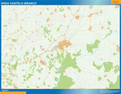 Mapa Castelo Branco área urbana gigante. Mapas grandes para Chile y América