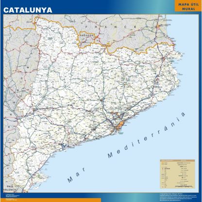 Mapa Cataluña carreteras gigante. Mapas grandes para Chile y América
