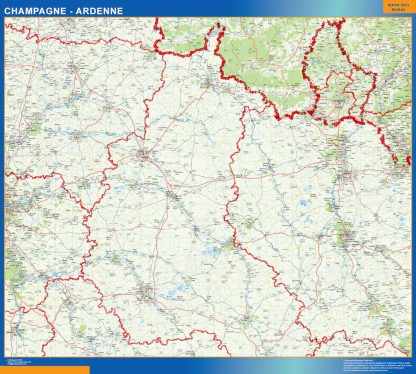 Mapa Champagne Ardenne en Francia gigante. Mapas grandes para Chile y América