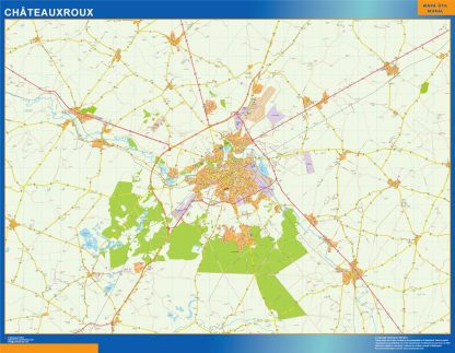 Mapa Chateauxroux en Francia gigante. Mapas grandes para Chile y América