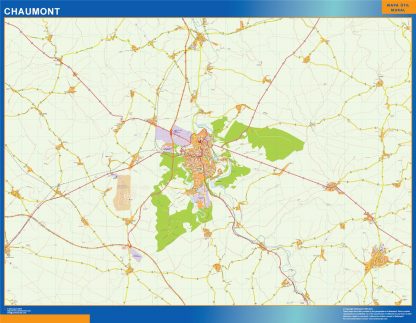 Mapa Chaumont en Francia gigante. Mapas grandes para Chile y América