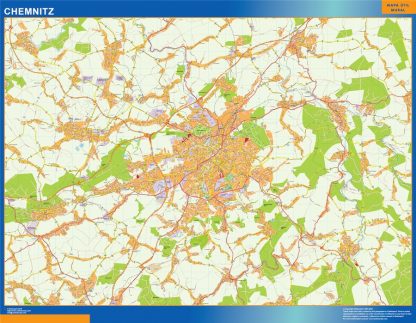 Mapa Chemnitz en Alemania gigante. Mapas grandes para Chile y América