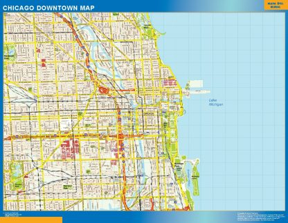 Mapa Chicago downtown gigante. Mapas grandes para Chile y América