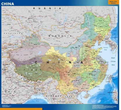 Mapa China gigante. Mapas grandes para Chile y América