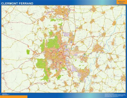 Mapa Clermont Ferrand en Francia gigante. Mapas grandes para Chile y América