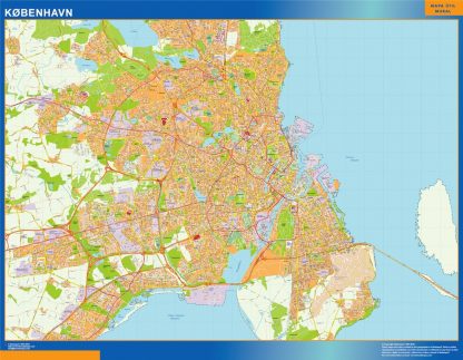 Mapa Copenhague en Dinamarca gigante. Mapas grandes para Chile y América