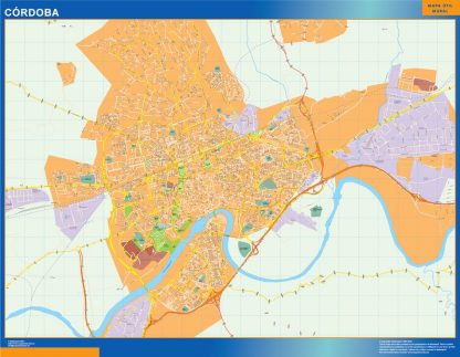 Mapa Cordoba callejero gigante. Mapas grandes para Chile y América