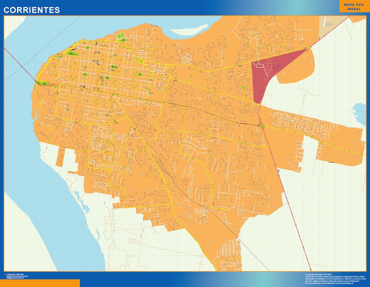 Mapa Corrientes en Argentina gigante. Mapas grandes para Chile y América