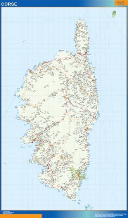 Mapa Corse en Francia gigante. Mapas grandes para Chile y América