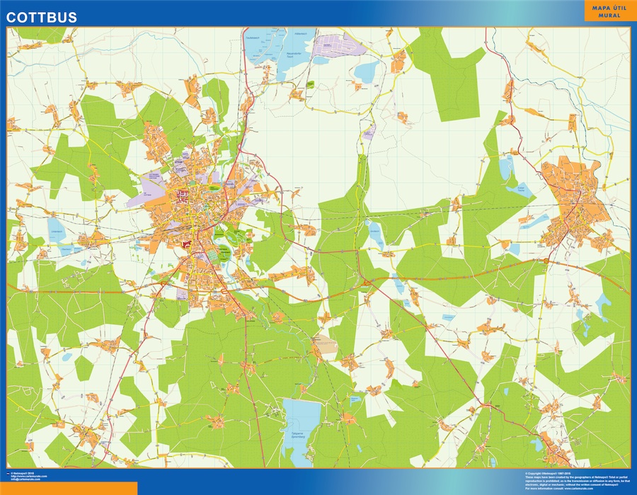 Mapa Cottbus en Alemania gigante. Mapas grandes para Chile y América
