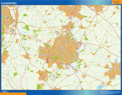 Mapa Coventry gigante. Mapas grandes para Chile y América