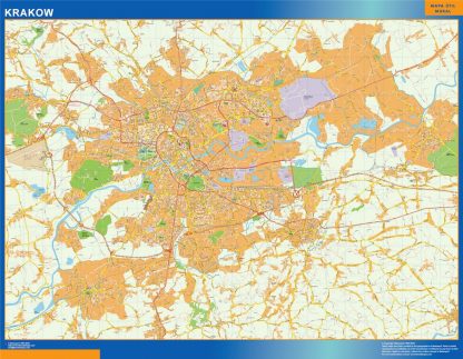Mapa Cracovia Polonia gigante. Mapas grandes para Chile y América