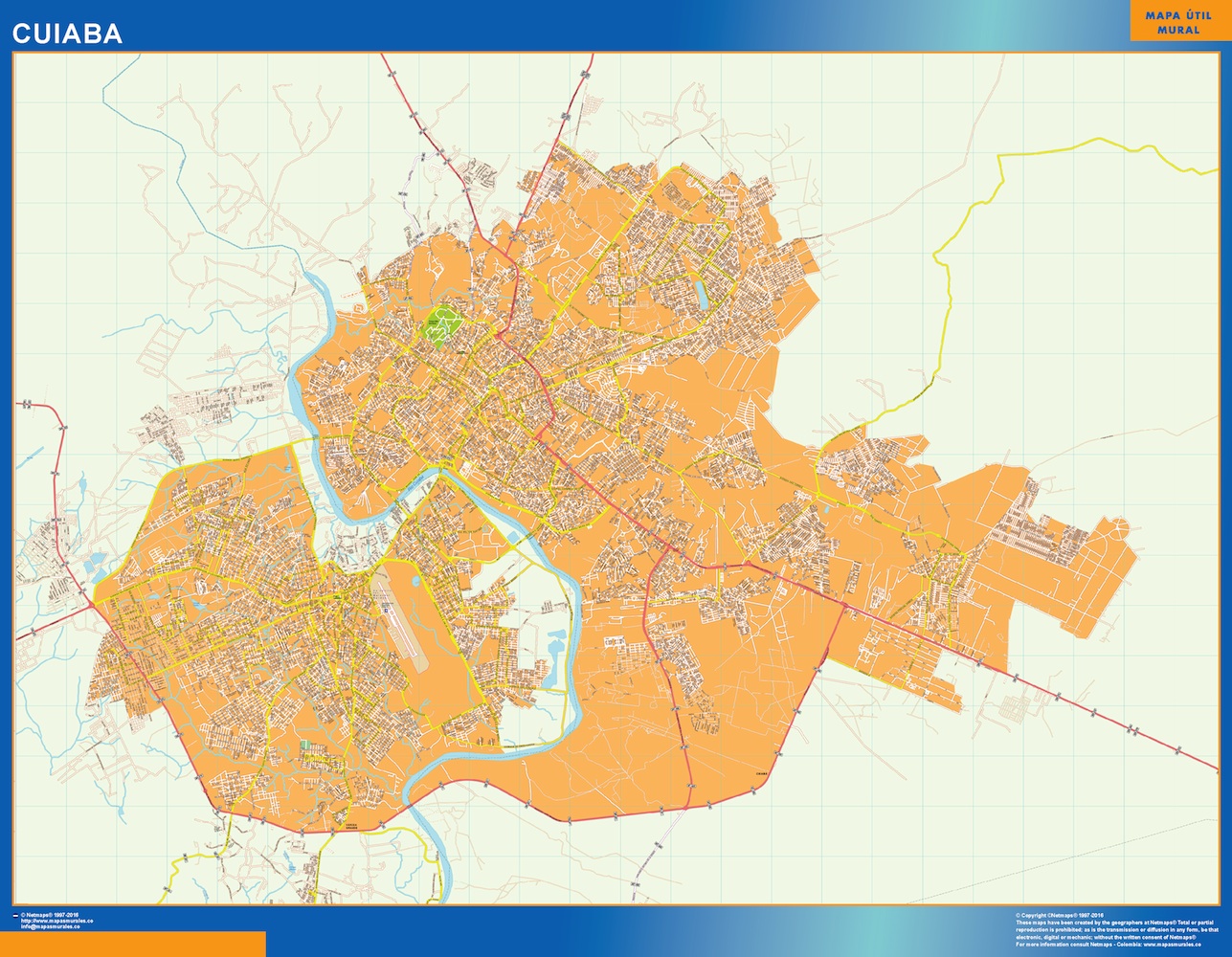 Mapa Cuiaba Brasil gigante. Mapas grandes para Chile y América