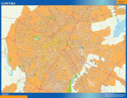 Mapa Curitiba Brasil gigante. Mapas grandes para Chile y América