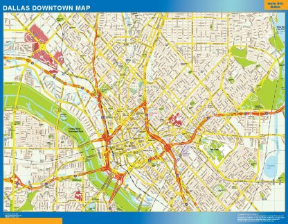 Mapa Dallas downtown gigante. Mapas grandes para Chile y América