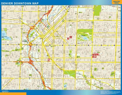 Mapa Denver downtown gigante. Mapas grandes para Chile y América