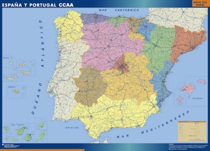 Mapa Espana Autonomias gigante. Mapas grandes para Chile y América