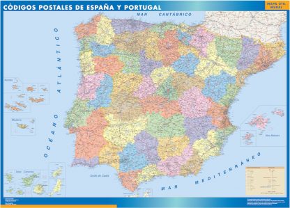 Mapa Espana Codigos Postales gigante. Mapas grandes para Chile y América