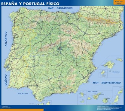 Mapa Espana Fisico gigante. Mapas grandes para Chile y América