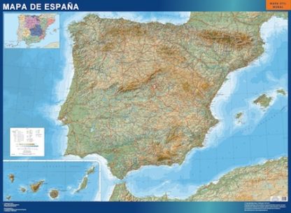 Mapa Espana Relieve gigante. Mapas grandes para Chile y América