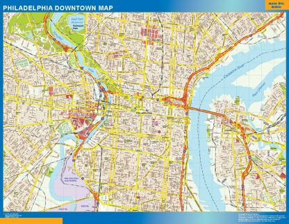Mapa Filadelfia downtown gigante. Mapas grandes para Chile y América