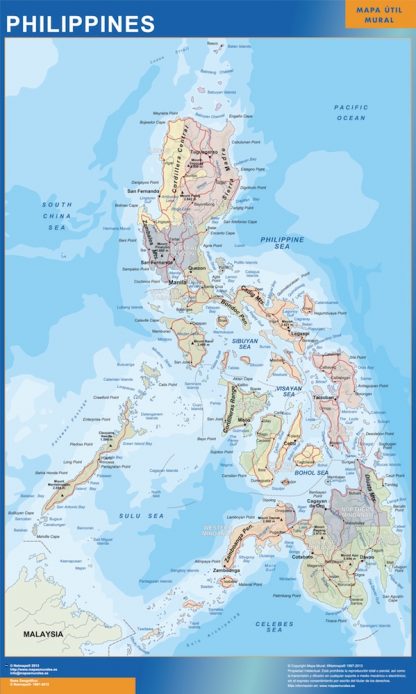 Mapa Filipinas gigante. Mapas grandes para Chile y América