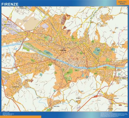 Mapa Firenze gigante. Mapas grandes para Chile y América