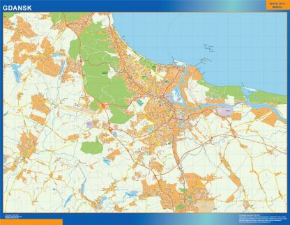 Mapa Gdansk Polonia gigante. Mapas grandes para Chile y América