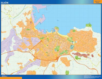 Mapa Gijon callejero gigante. Mapas grandes para Chile y América