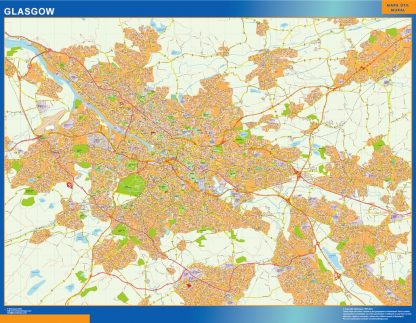 Mapa Glasgow gigante. Mapas grandes para Chile y América
