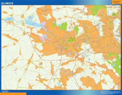 Mapa Gliwice Polonia gigante. Mapas grandes para Chile y América