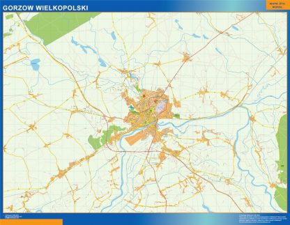 Mapa Gorzow Wielkopolski Polonia gigante. Mapas grandes para Chile y América