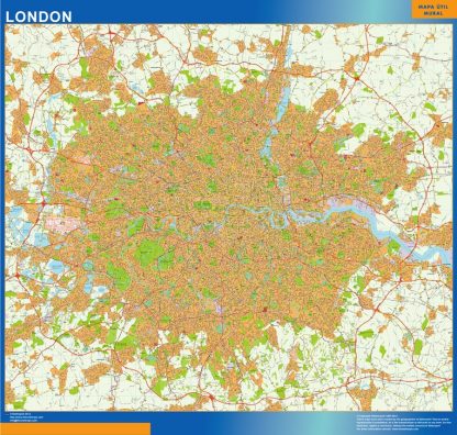 Mapa Gran Londres gigante. Mapas grandes para Chile y América