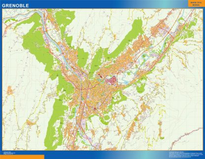 Mapa Grenoble en Francia gigante. Mapas grandes para Chile y América