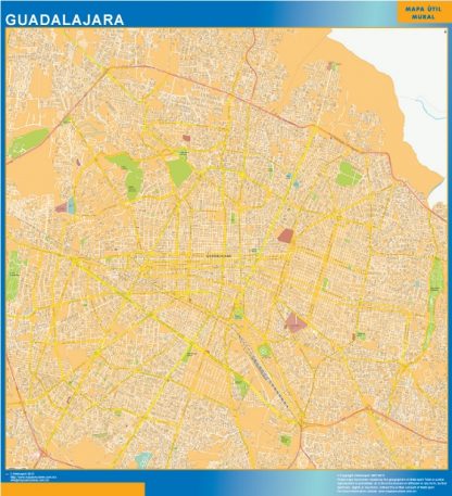 Mapa Guadalajara Centro en Mexico gigante. Mapas grandes para Chile y América