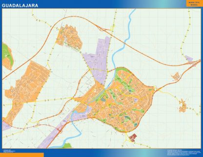 Mapa Guadalajara callejero gigante. Mapas grandes para Chile y América
