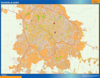 Mapa Guadalajara en Mexico gigante. Mapas grandes para Chile y América