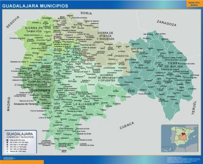 Mapa Guadalajara por municipios gigante. Mapas grandes para Chile y América