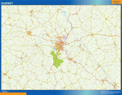 Mapa Gueret en Francia gigante. Mapas grandes para Chile y América