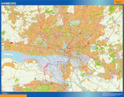 Mapa Hamburg en Alemania gigante. Mapas grandes para Chile y América