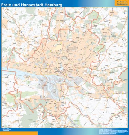 Mapa Hamburgo gigante. Mapas grandes para Chile y América