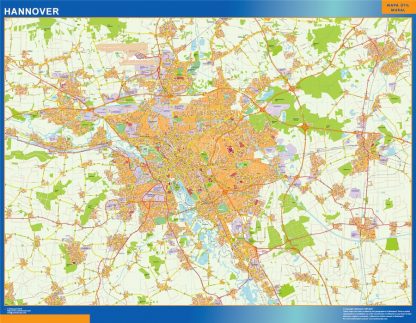 Mapa Hannover en Alemania gigante. Mapas grandes para Chile y América