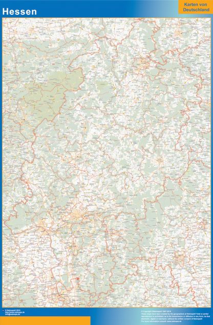 Mapa Hessen gigante. Mapas grandes para Chile y América