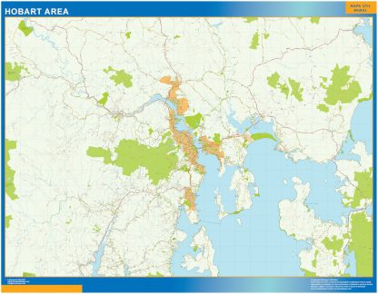 Mapa Hobart Area Australia gigante. Mapas grandes para Chile y América