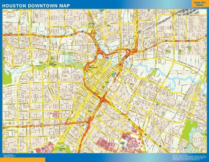 Mapa Houston downtown gigante. Mapas grandes para Chile y América
