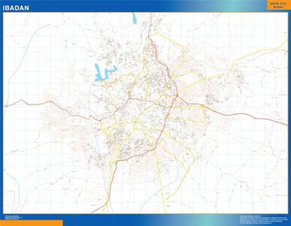 Mapa Ibadan en Nigeria gigante. Mapas grandes para Chile y América