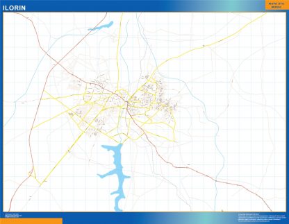 Mapa Ilorin en Nigeria gigante. Mapas grandes para Chile y América