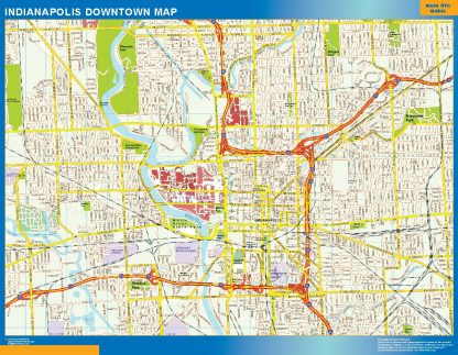 Mapa Indianapolis downtown gigante. Mapas grandes para Chile y América