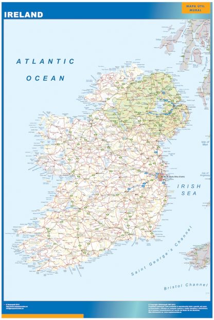 Mapa Irlanda gigante. Mapas grandes para Chile y América